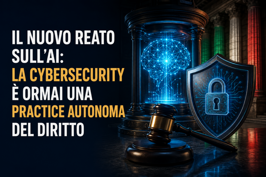 Intelligenza artificiale protetta da uno scudo di sicurezza accanto alla bilancia della giustizia